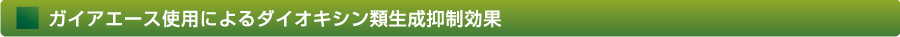 ガイアエース使用によるダイオキシン類生成抑制効果